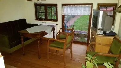 Ein Sitzbereich in der Unterkunft Ferienwohnungen Bistro Tebecks