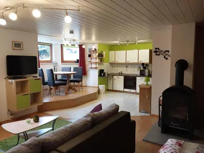 Küche/Küchenzeile in der Unterkunft Ferienappartement Weisel