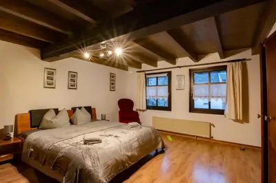 Ein Bett oder Betten in einem Zimmer der Unterkunft Ferienhaus Haus am Pütz
