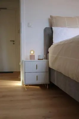 Ein Bett oder Betten in einem Zimmer der Unterkunft Helles Apartment mit Balkon in Toplage!