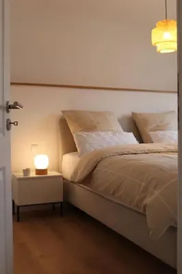 Ein Bett oder Betten in einem Zimmer der Unterkunft Helles Apartment mit Balkon in Toplage!