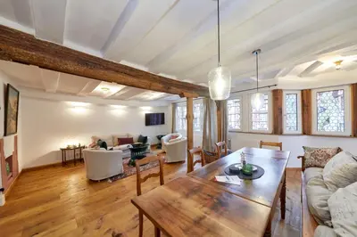 TV/Unterhaltungsangebot in der Unterkunft Ferienwohnung Badstube Anno 1583