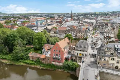 Ein allgemeiner Blick auf Bad Kreuznach oder ein Stadtblick von der Ferienwohnung aus