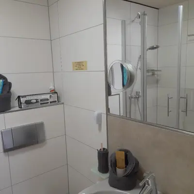 Ein Badezimmer in der Unterkunft Bichlhof Bärfra Ferienwohnung Hunsrück