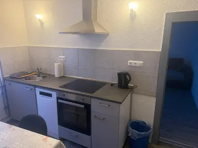 Küche/Küchenzeile in der Unterkunft Ferienwohnung Sonnenblume