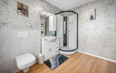 Ein Badezimmer in der Unterkunft Burgblick