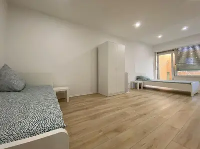 Ein Bett oder Betten in einem Zimmer der Unterkunft Charmantes Feriendomizil, Haus mit Garten 30 km Bonn und Koblenz, 3 bis zu 8 Personen