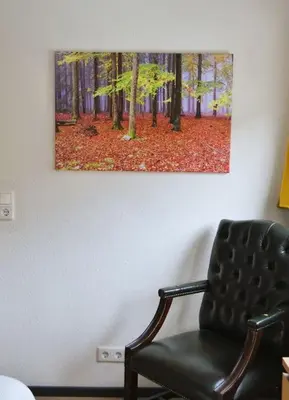 Ein Sitzbereich in der Unterkunft Ferienwohnung Am Bollenbach