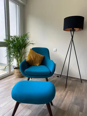 Ein Sitzbereich in der Unterkunft Neu!!! Ferienwohnung Mosel 106,5