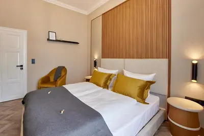 Ein Bett oder Betten in einem Zimmer der Unterkunft Hoffmanns Weinstube