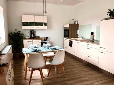 Küche/Küchenzeile in der Unterkunft Traumhaftes Studioappartement