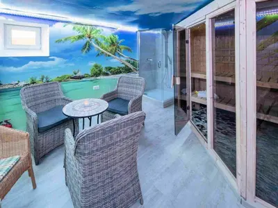 Ein Sitzbereich in der Unterkunft Stad Vakantiehuis Daun