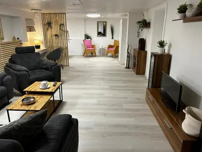Ein Sitzbereich in der Unterkunft Guidos Place Souterrain Apartment