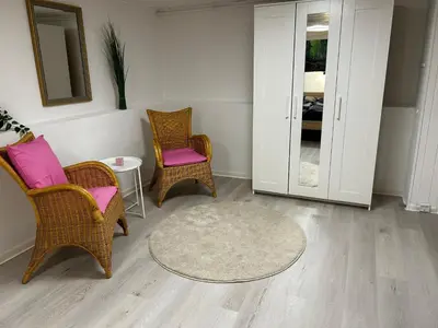 Ein Sitzbereich in der Unterkunft Guidos Place Souterrain Apartment