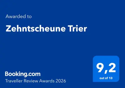 Ein Zertifikat, Auszeichnung, Logo oder anderes Dokument, das in der Unterkunft Zehntscheune Trier ausgestellt ist