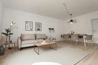 Ein Sitzbereich in der Unterkunft Design am Rhein I Traumlage Rheinufer I 3BR I Küche I öffentl Parkplätze I helloYOU apartments x BRIGHT Collection