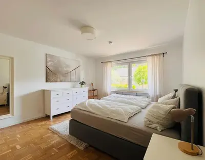 Ein Bett oder Betten in einem Zimmer der Unterkunft Ferienwohnung Kleinmann in Kordel