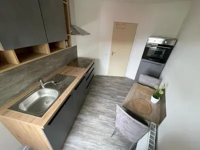 Küche/Küchenzeile in der Unterkunft Ferienwohnung Am Waldesrand