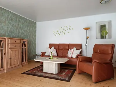 Ein Sitzbereich in der Unterkunft Ferienwohnung Moselstrand