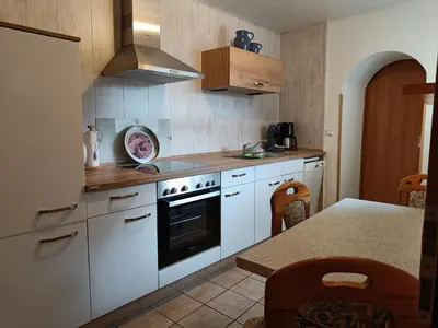 Küche/Küchenzeile in der Unterkunft Ferienwohnung Moselstrand