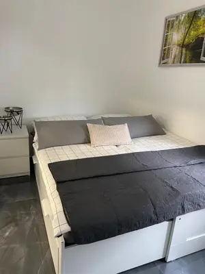 Ein Bett oder Betten in einem Zimmer der Unterkunft Ferienwohnung Traumpfad