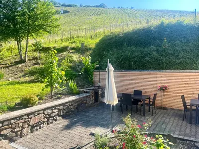 Ein Garten an der Unterkunft Ferienwohnung 1595 im Weingut Botzet