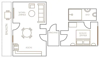 Grundriss der Unterkunft Ferienwohnung 1595 im Weingut Botzet