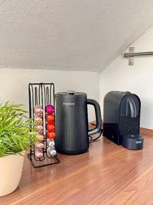 Kaffee-/Teezubehör in der Unterkunft Ferienwohnung Seensucht Bostalsee