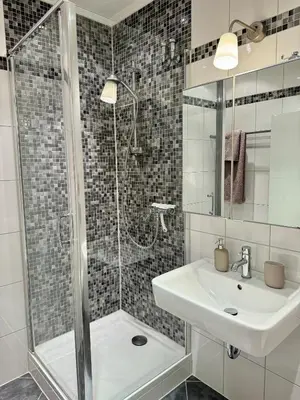 Ein Badezimmer in der Unterkunft Ferienwohnung Seensucht Bostalsee