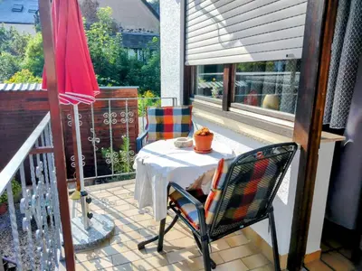 Ein Balkon oder eine Terrasse in der Unterkunft Ferienwohnung Huhn