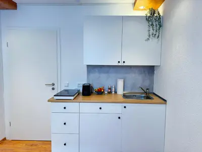 Küche/Küchenzeile in der Unterkunft Großes Apartment an der Loreley