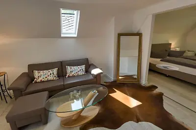 Ein Bett oder Betten in einem Zimmer der Unterkunft Ferienhaus mit Privaten Spabereich