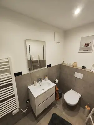 Ein Badezimmer in der Unterkunft Ferienzimmer Geyersberg