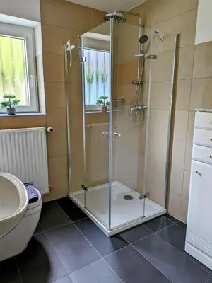 Ein Badezimmer in der Unterkunft Pulgersmühle, EG