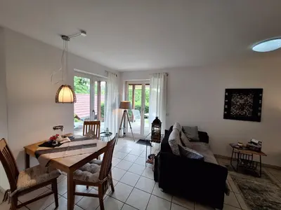 Ein Sitzbereich in der Unterkunft Ferienwohnung Funk