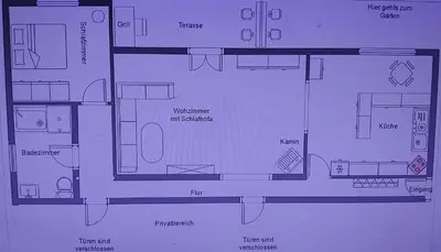 Grundriss der Unterkunft Ruhige Ferienwohnung im Hunsrück