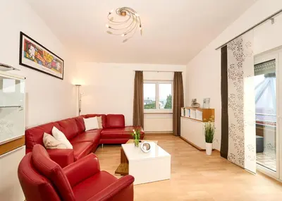 Ein Sitzbereich in der Unterkunft Landküche - Ferienwohnung
