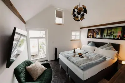 Ein Bett oder Betten in einem Zimmer der Unterkunft Modernes Tiny House mit Sonnenterrasse