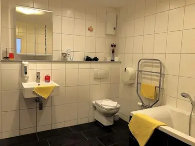 Ein Badezimmer in der Unterkunft Ferienhaus Schwanennest