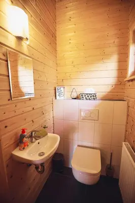 Ein Badezimmer in der Unterkunft Waldsee Glück