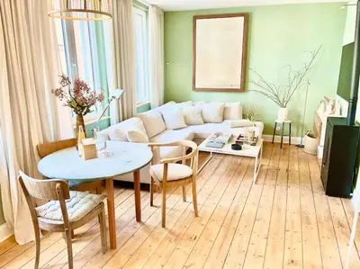 Ein Sitzbereich in der Unterkunft Historisches Apartment II MINIMALUS
