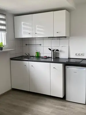 Küche/Küchenzeile in der Unterkunft Appartements am Alten Löhrtor