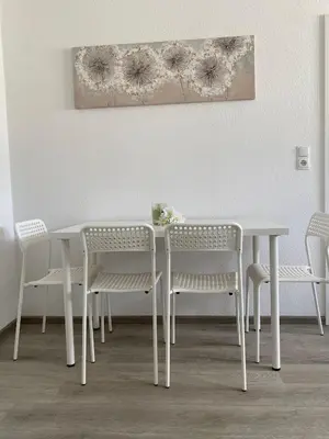 Ein Sitzbereich in der Unterkunft Appartements am Alten Löhrtor