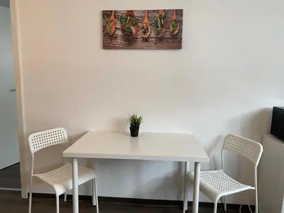 Ein Sitzbereich in der Unterkunft Appartements am Alten Löhrtor
