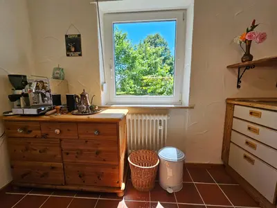 Küche/Küchenzeile in der Unterkunft Alte Schule Kail - Wohnung 1