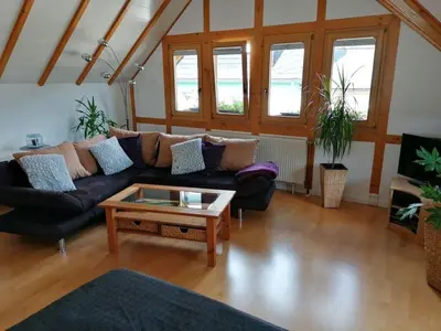 Ein Sitzbereich in der Unterkunft Winkelchen Comfortable holiday residence