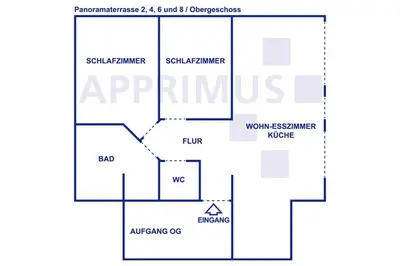 Grundriss der Unterkunft Apprimus Ferienwohnungen - Waldsee Rieden Panoramaterrasse 8 OG