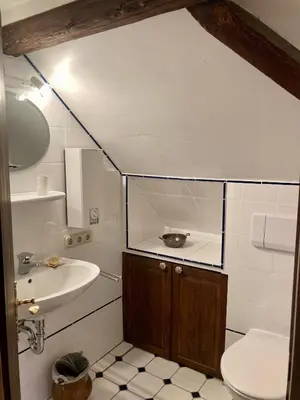 Ein Badezimmer in der Unterkunft Turmstube