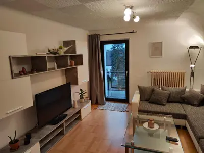 Ein Sitzbereich in der Unterkunft Ferienwohnung Paul & Jakob
