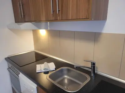 Küche/Küchenzeile in der Unterkunft Urlaub am Rhein, Ferienwohnung mit Garten